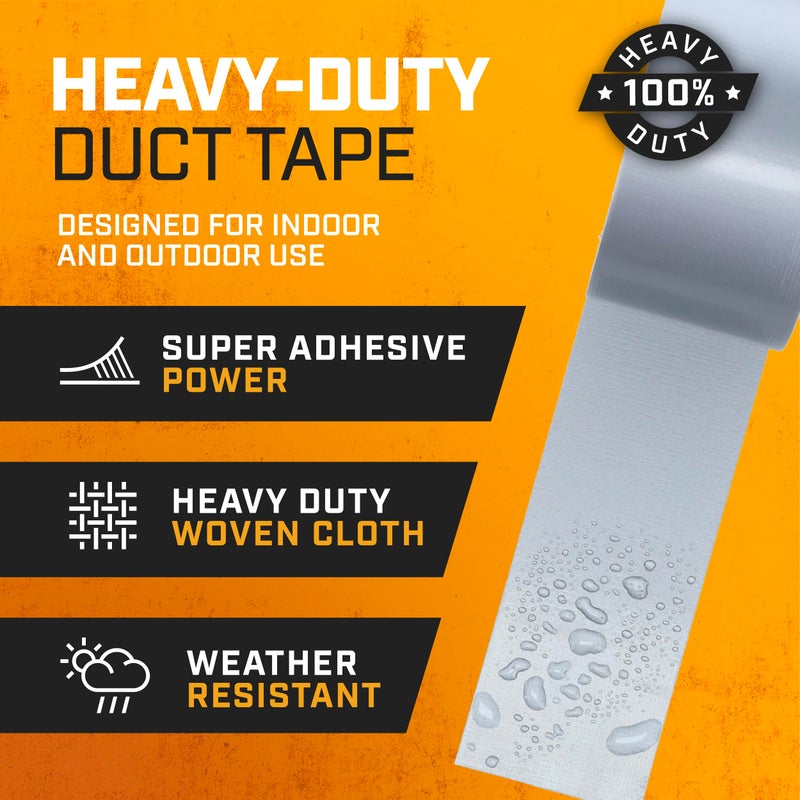 Lockport Silver Duct Tape - 6 Roll Multi Pack - 90 feet x 2 Inch - Strong Duct Tape Heavy Duty - Waterproof - No Residue - Bulk Value - Easy Tear - Industrial Use - DIY Home Repair - Image 2
